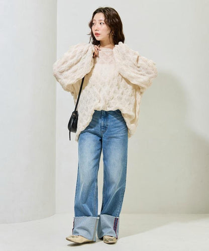 波點針織套頭衫