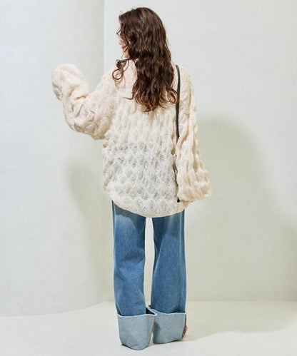 波點針織套頭衫