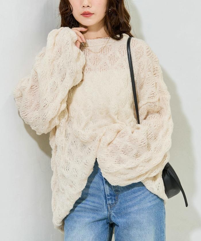 波點針織套頭衫