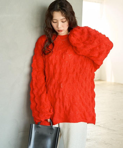 波點針織套頭衫