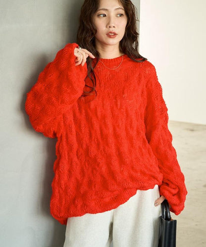 波點針織套頭衫