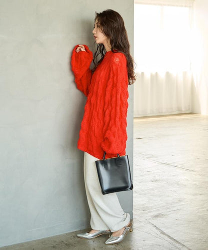 波點針織套頭衫