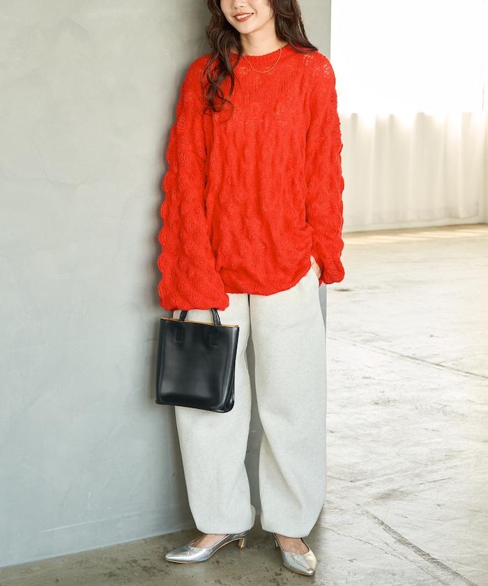 波點針織套頭衫