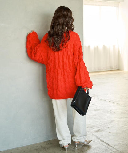 波點針織套頭衫