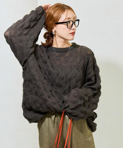 波點針織套頭衫