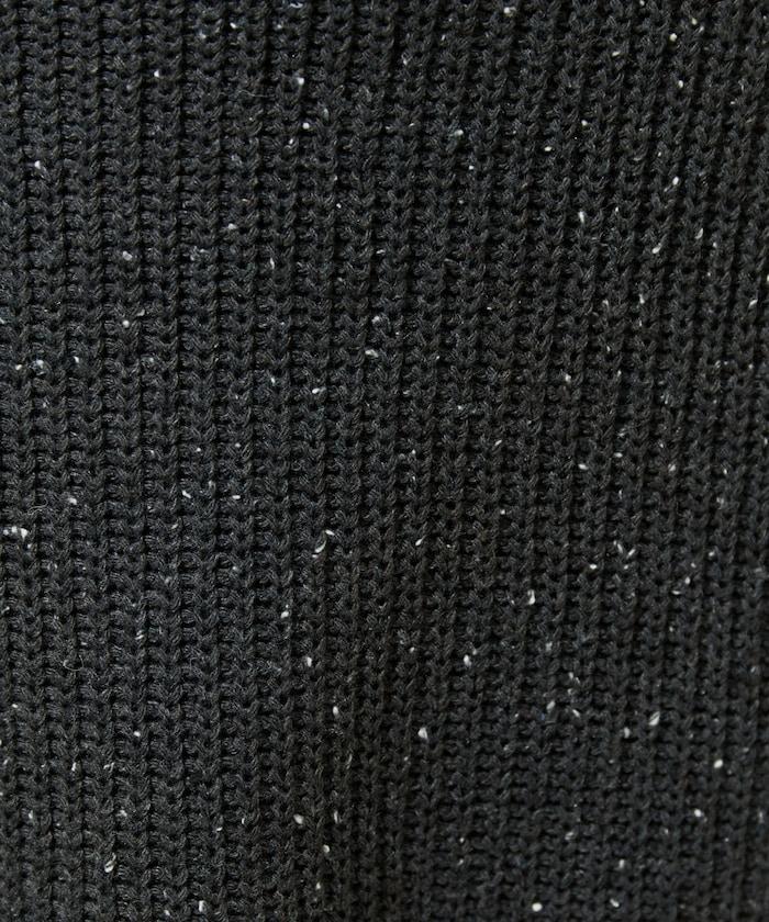 前扣紐扣點點針織帶領套頭衫