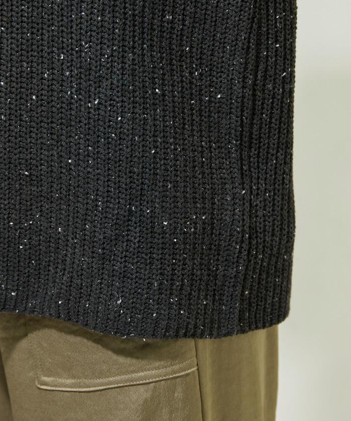 前扣紐扣點點針織帶領套頭衫