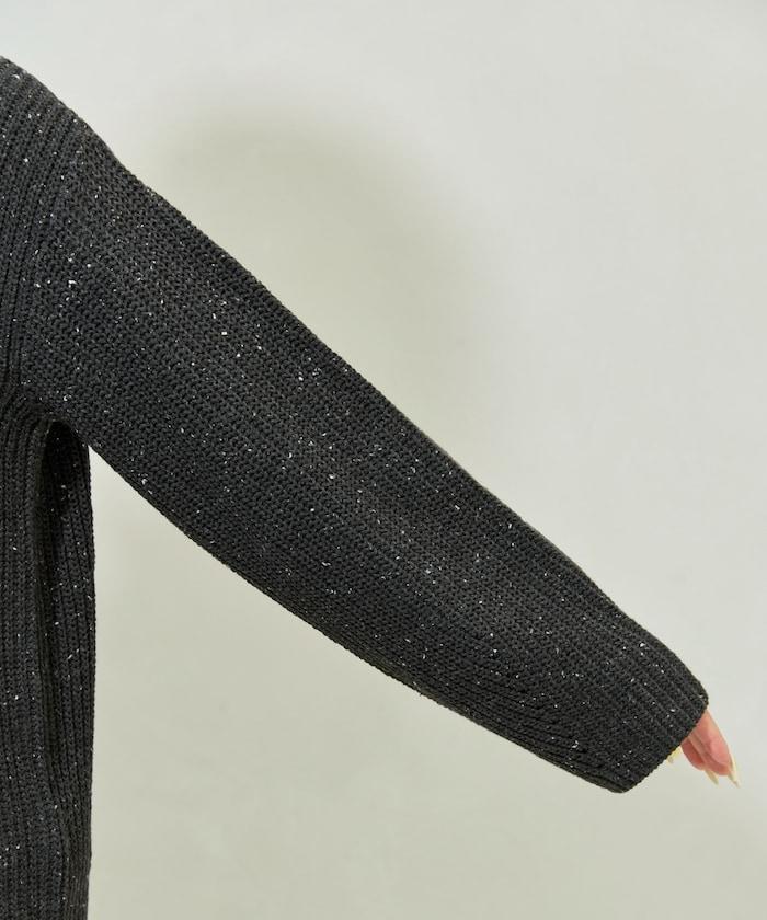 前扣紐扣點點針織帶領套頭衫