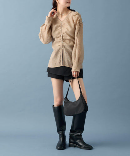 【mystic】V字褶皺襯衫