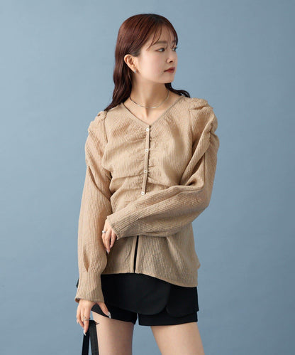 【mystic】V字褶皺襯衫