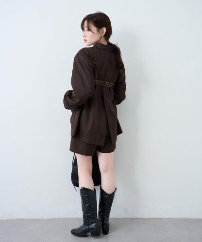 【Kastane】網紗牛仔吊帶上衣