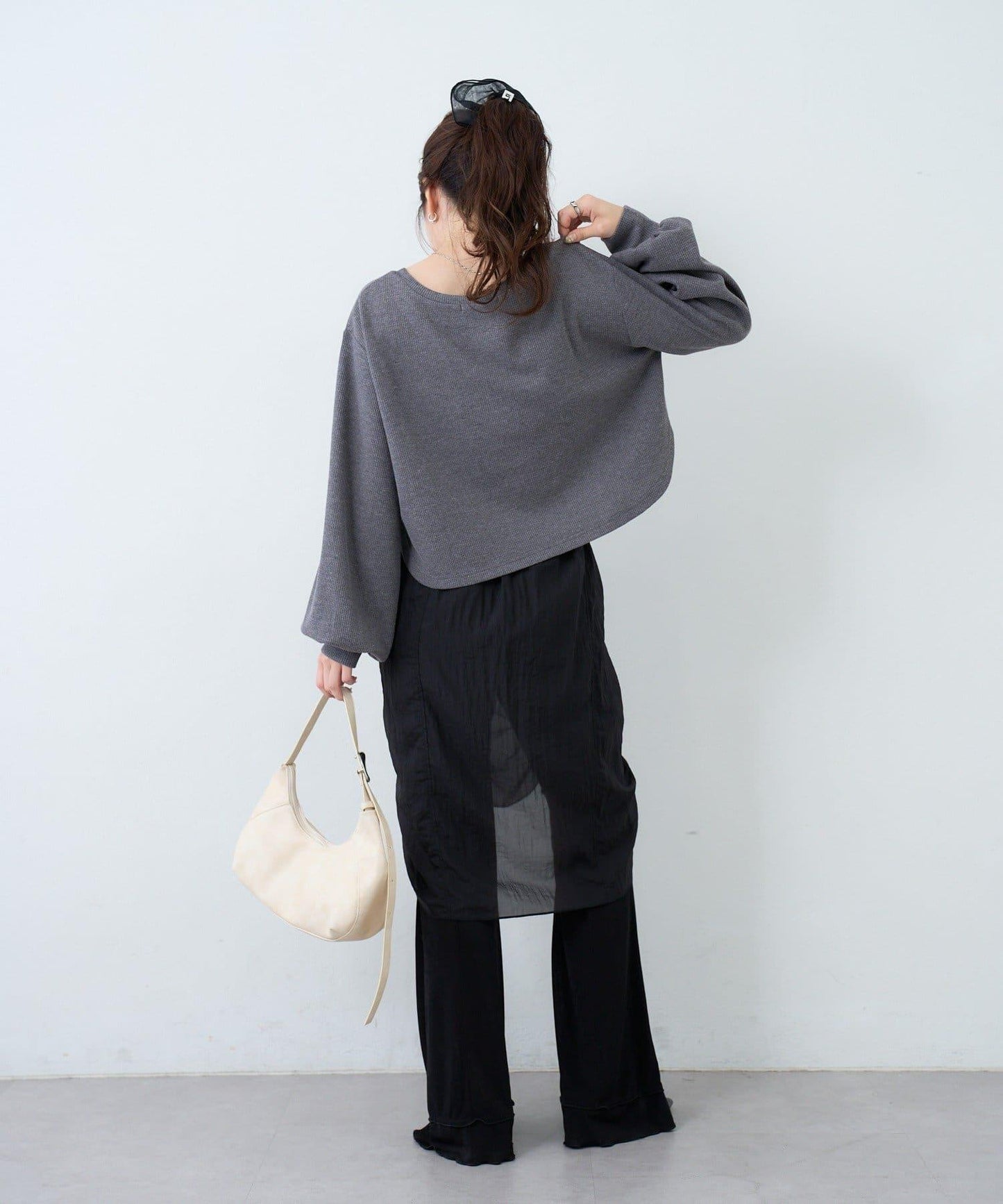 【S.M尺碼可選】華夫格亨利領套頭衫