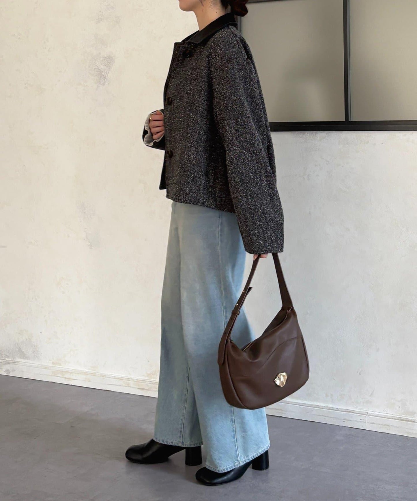 粗花呢短款夾克