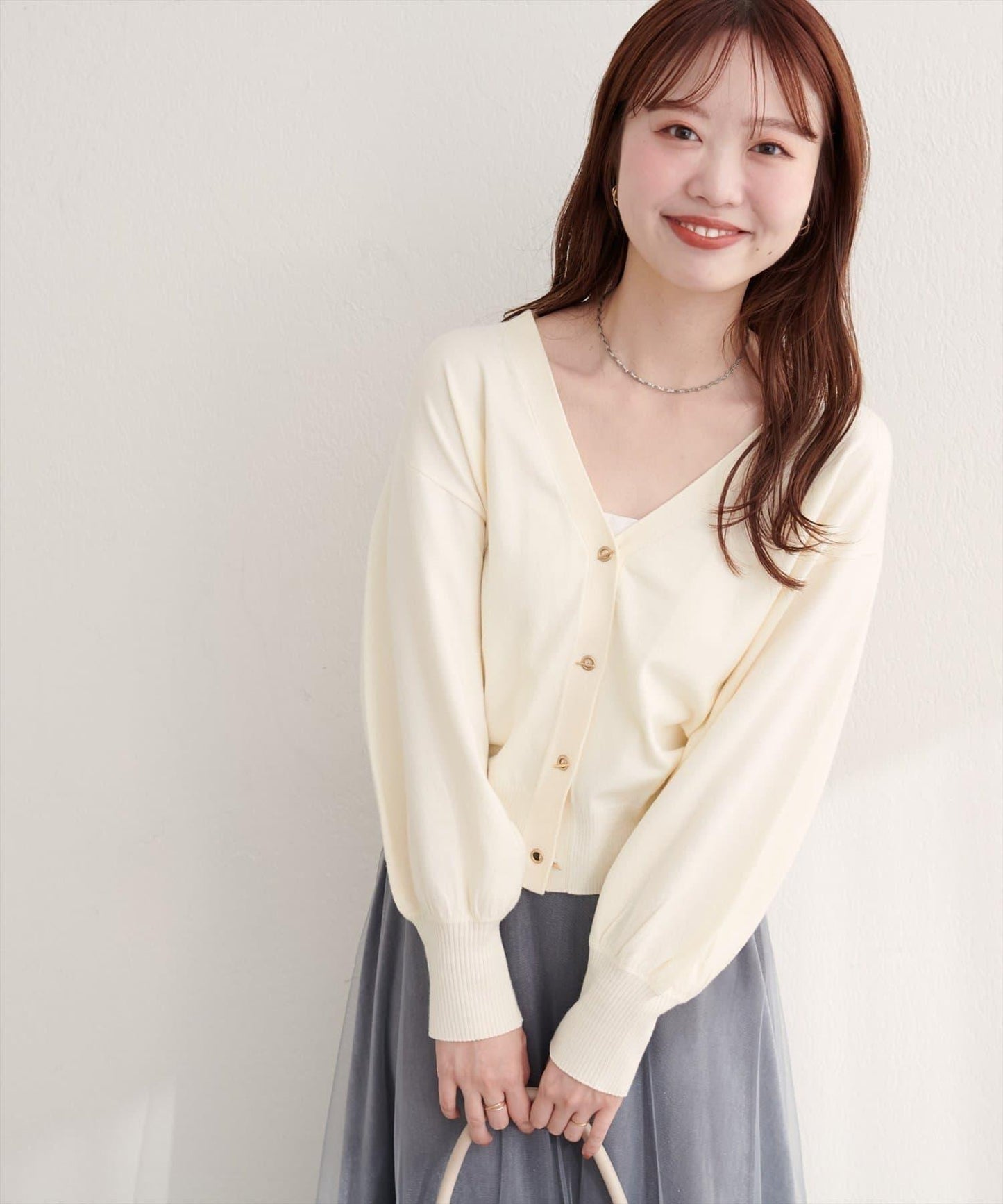 金屬孔眼基礎款開衫