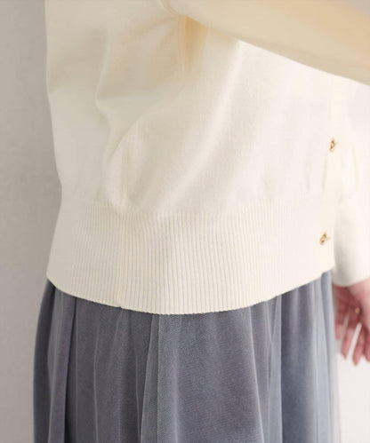 金屬孔眼基礎款開衫