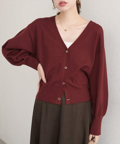 金屬孔眼基礎款開衫