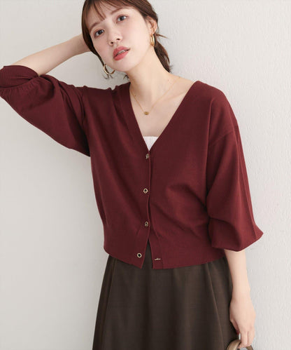 金屬孔眼基礎款開衫