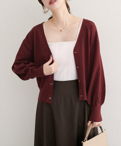 金屬孔眼基礎款開衫