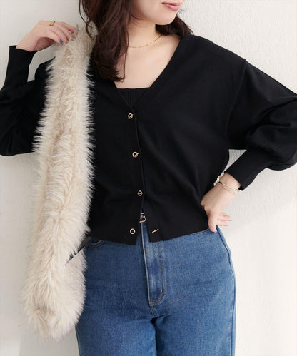 金屬孔眼基礎款開衫