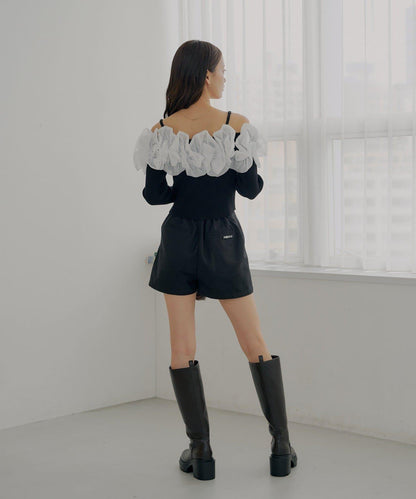 【Chico】前褶短褲