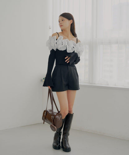 【Chico】前褶短褲