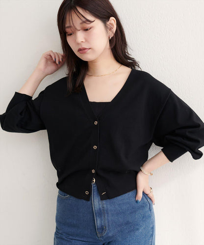 金屬孔眼基礎款開衫