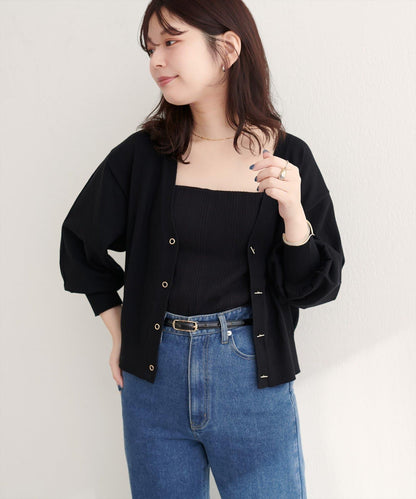 金屬孔眼基礎款開衫