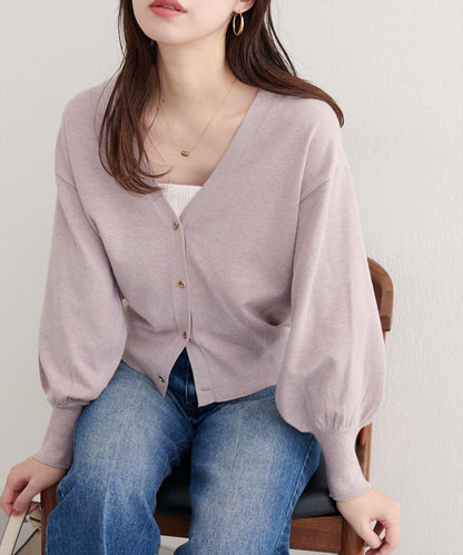 金屬孔眼基礎款開衫