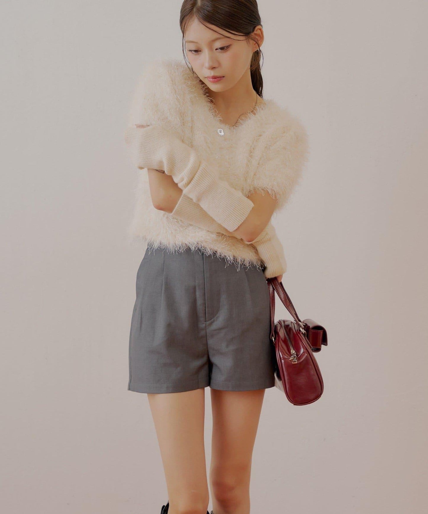 【Chico】前褶短褲