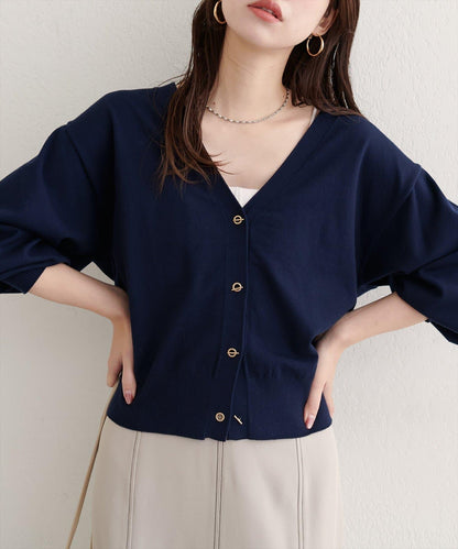 金屬孔眼基礎款開衫