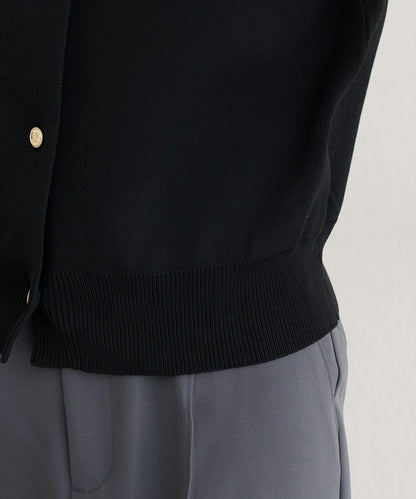 針織金扣帶口袋開衫