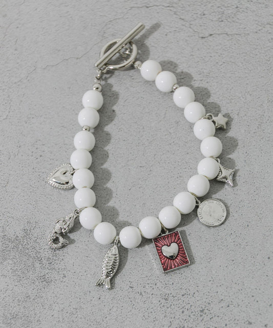 混合吊墜珠子T形扣手鍊