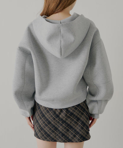 雙拉鍊寬鬆袖連帽衛衣