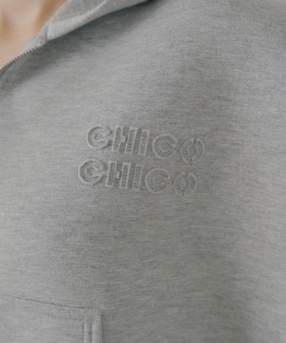 雙拉鍊寬鬆袖連帽衛衣