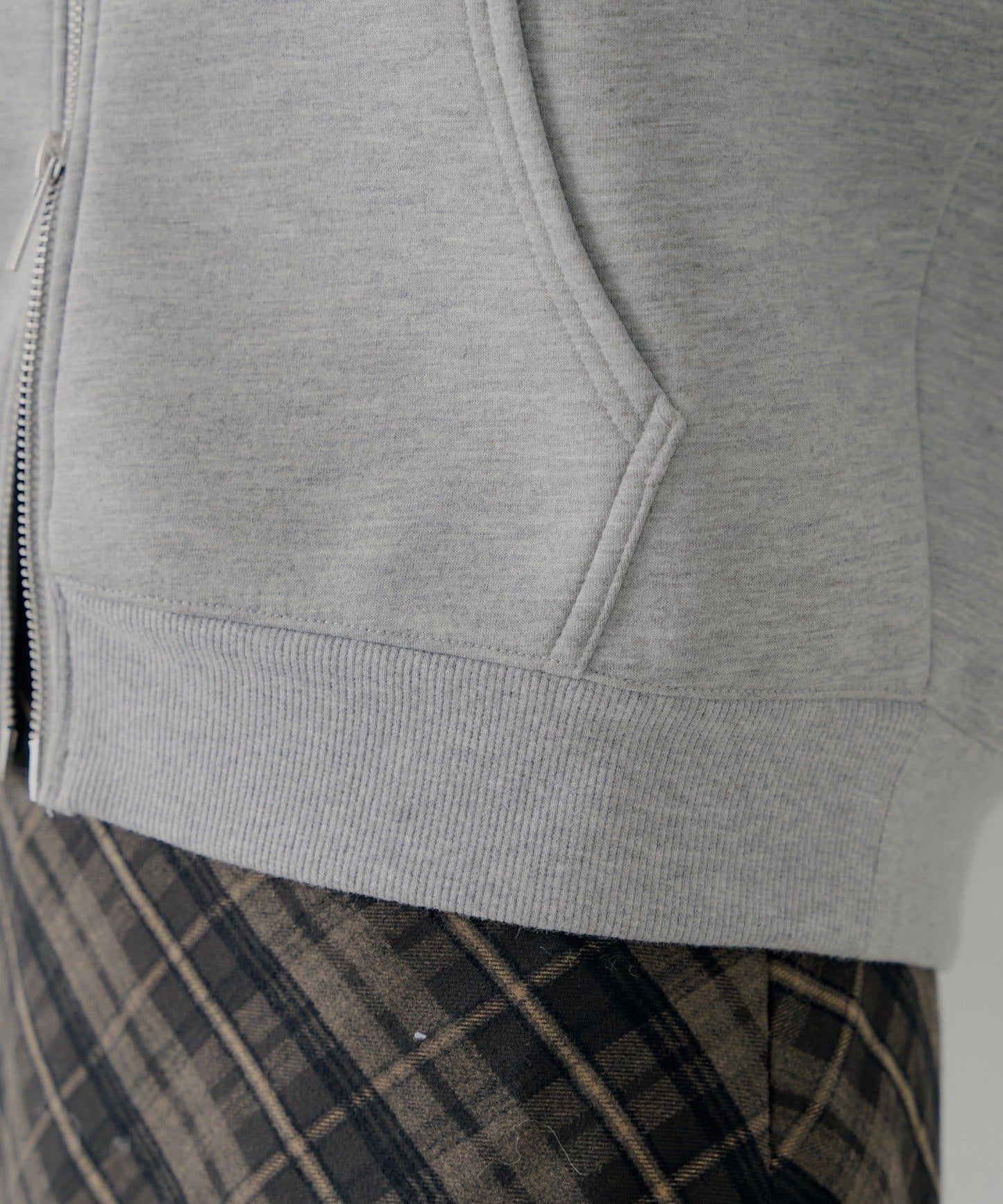 雙拉鍊寬鬆袖連帽衛衣