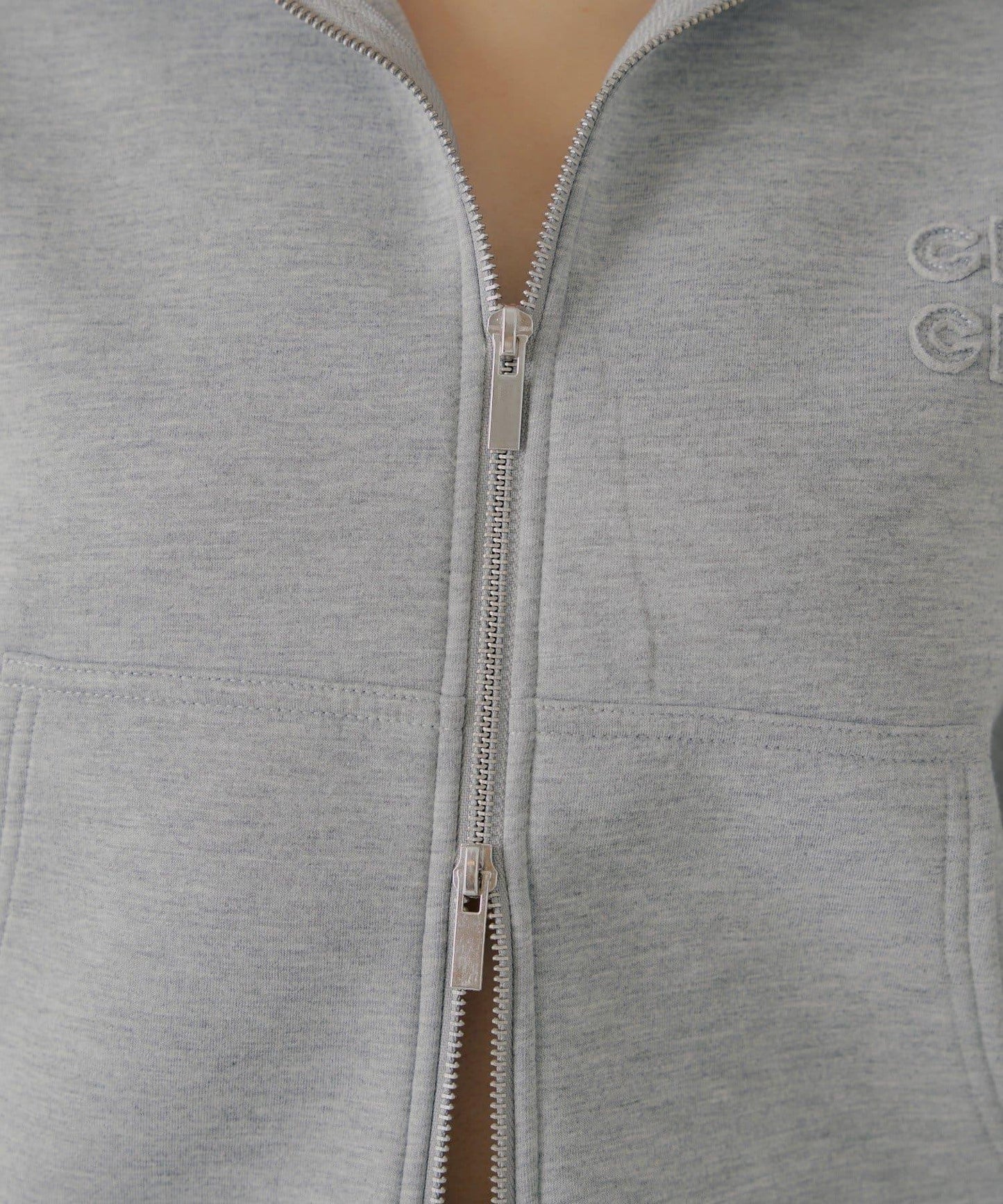 雙拉鍊寬鬆袖連帽衛衣