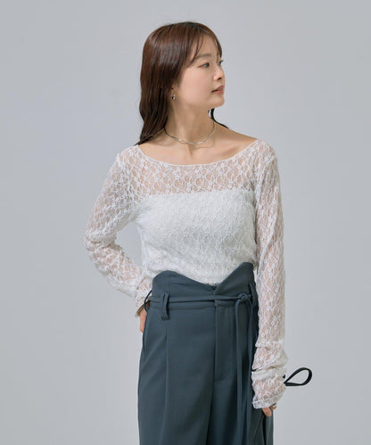 蕾絲套頭衫
