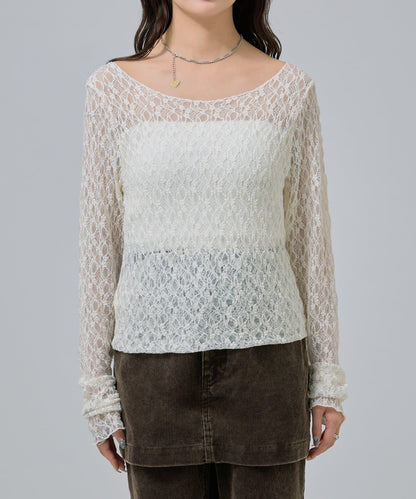 蕾絲套頭衫