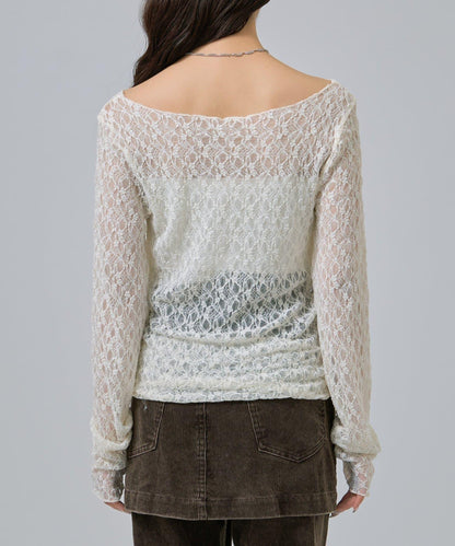 蕾絲套頭衫
