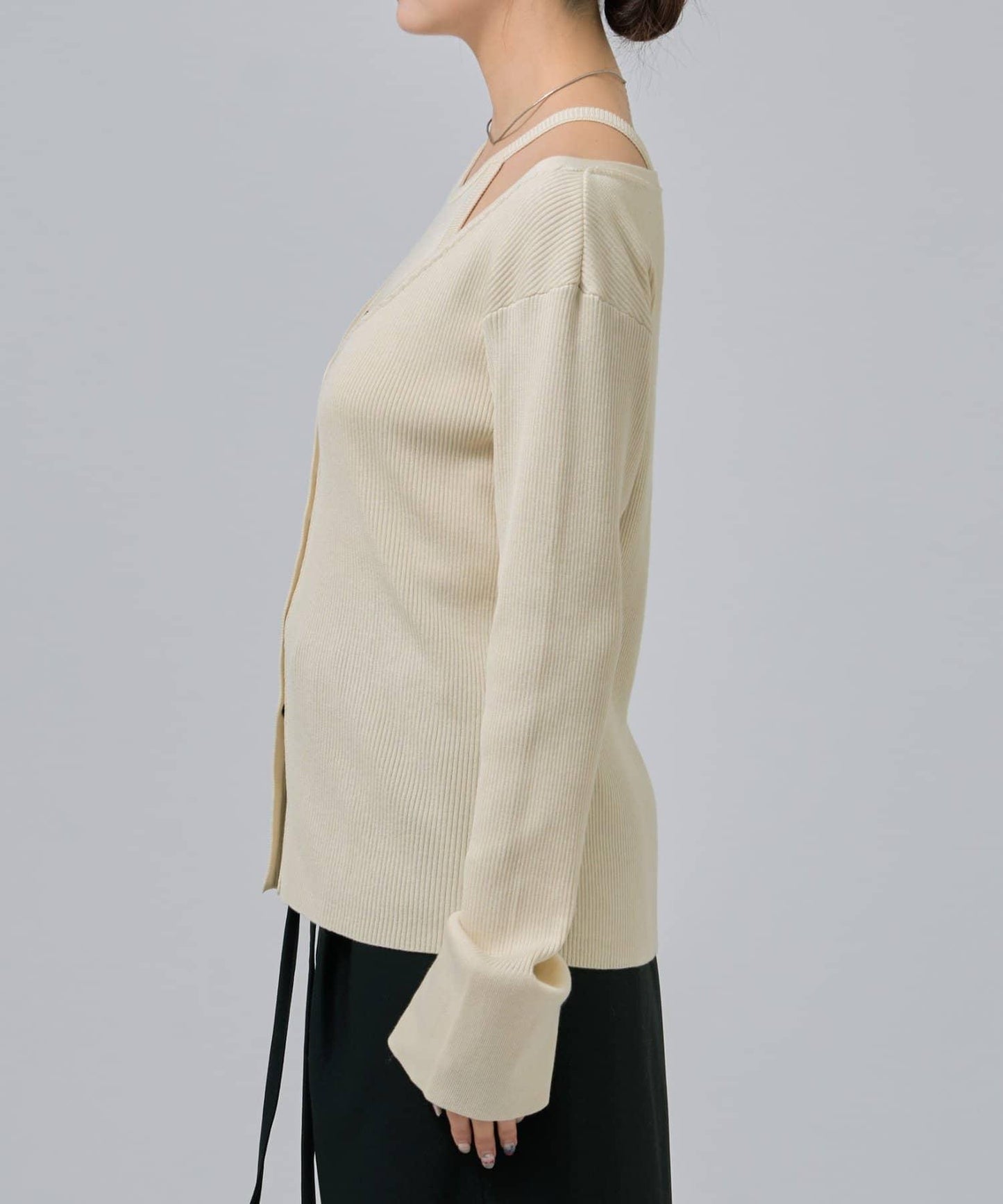 無袖針織開衫套裝