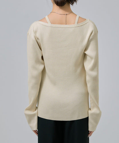 無袖針織開衫套裝