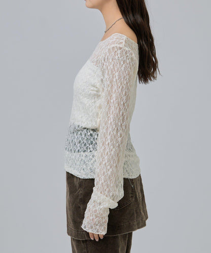 蕾絲套頭衫