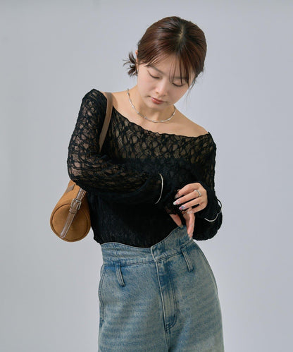 蕾絲套頭衫