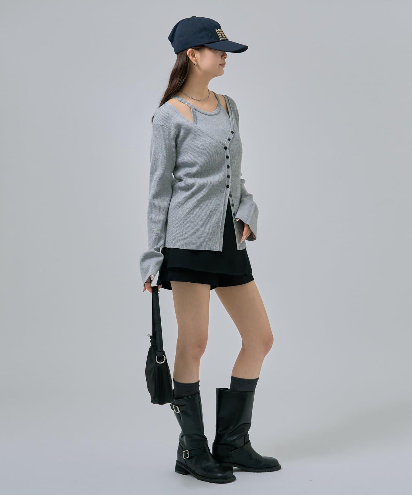 無袖針織開衫套裝