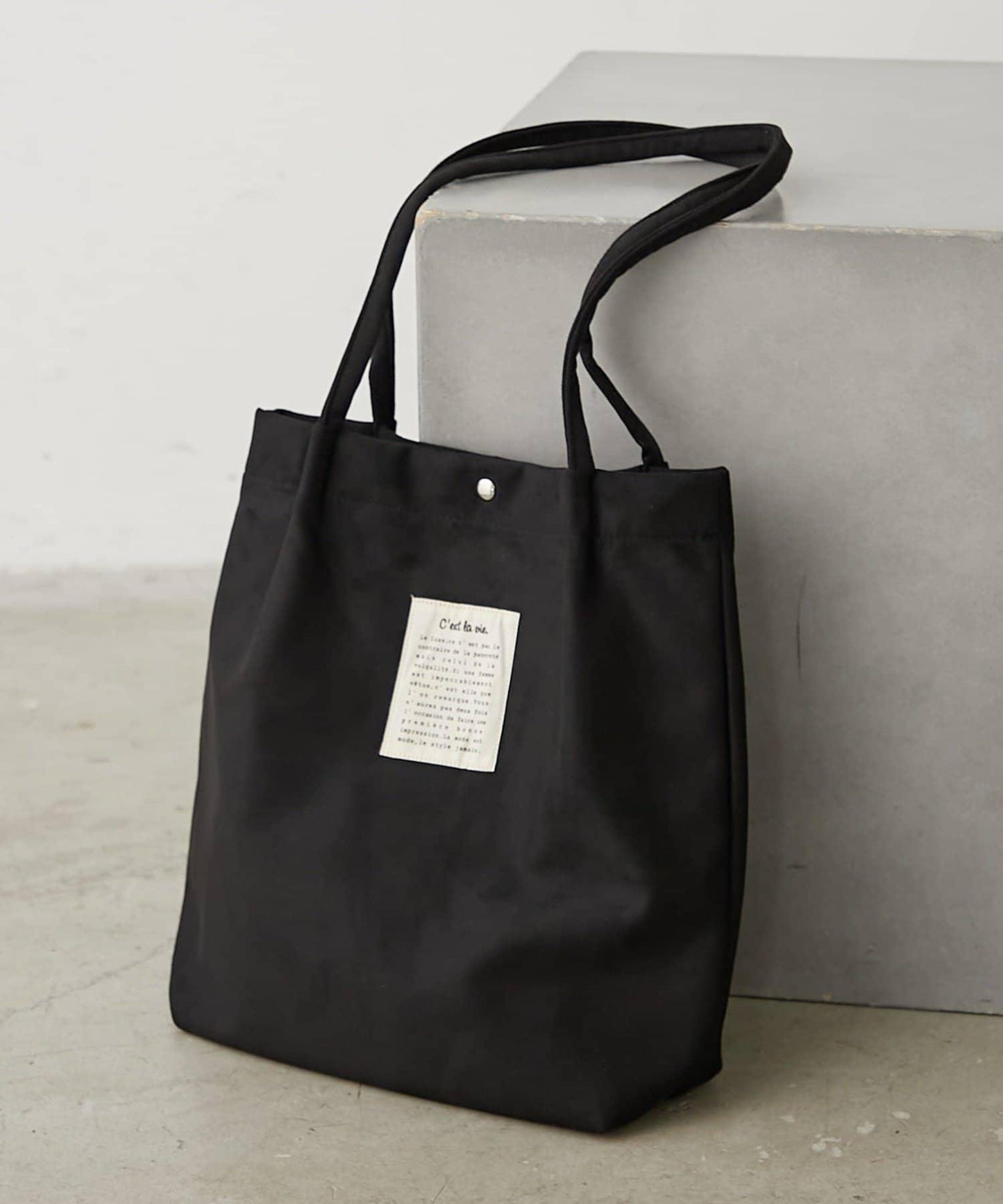 仿麂皮手柄褶皺托特包