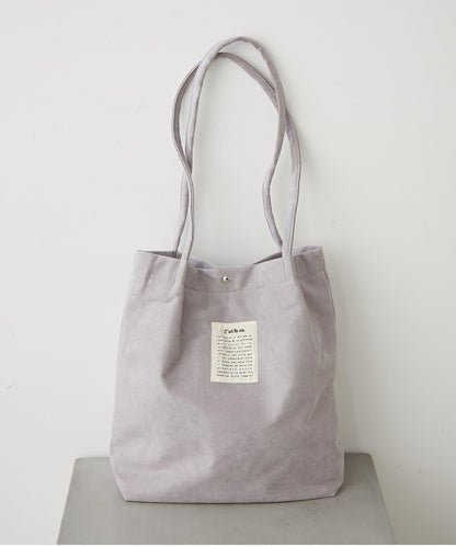 仿麂皮手柄褶皺托特包