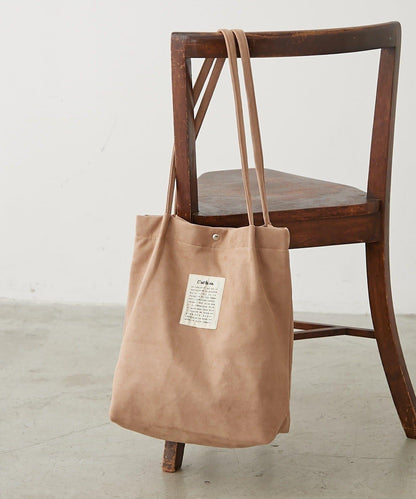 仿麂皮手柄褶皺托特包