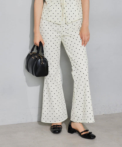 【Seemi.】天鵝絨波點長褲