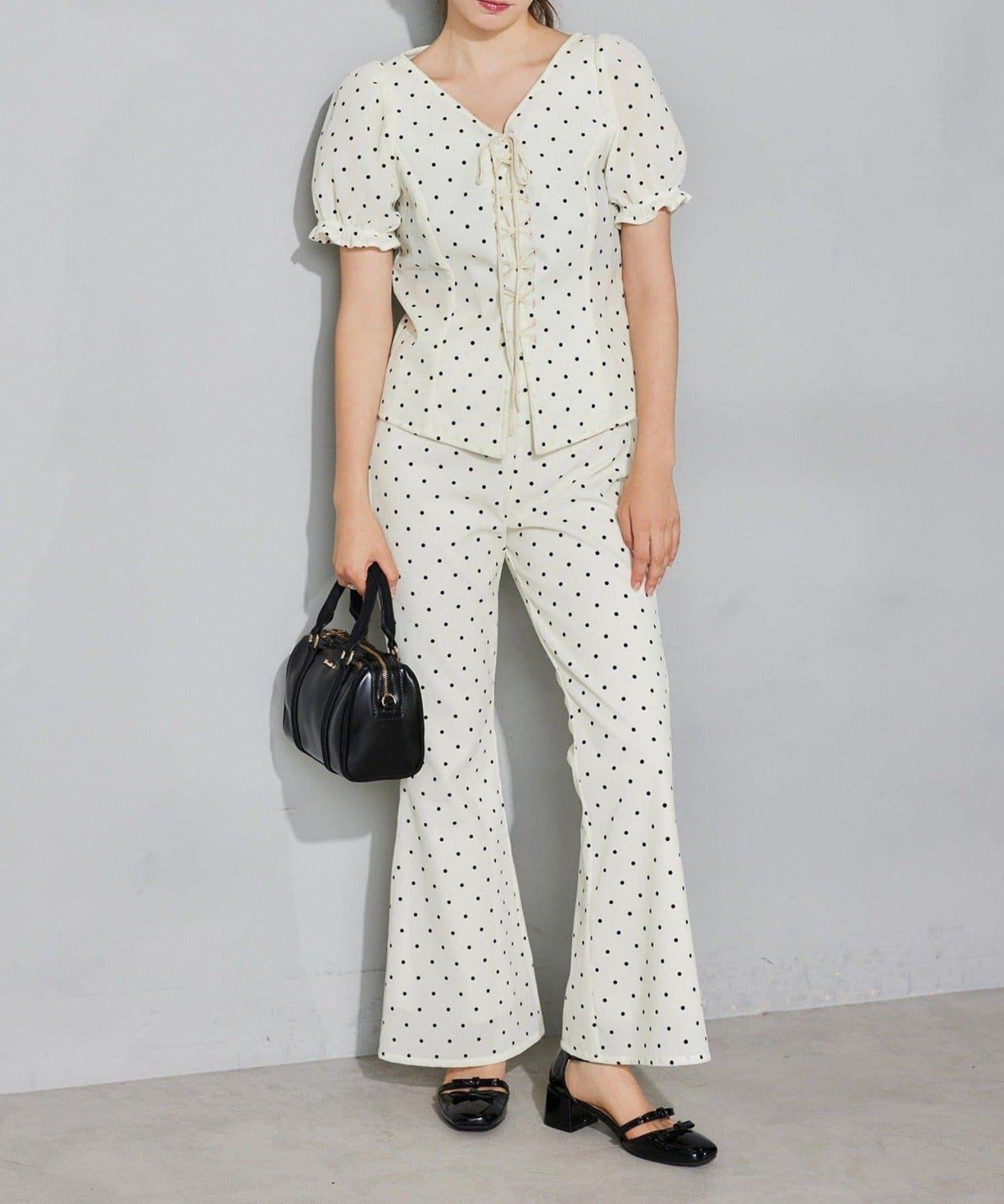 【Seemi.】天鵝絨波點長褲