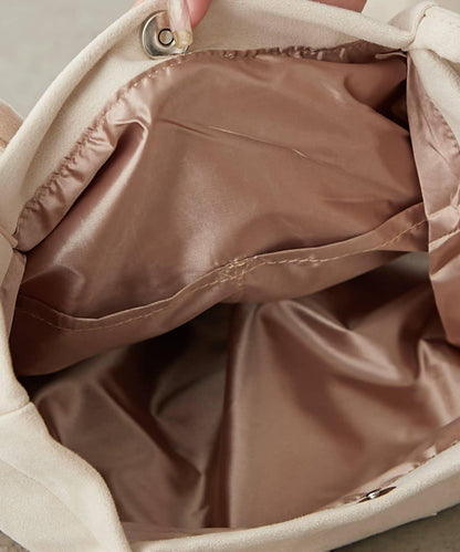 仿麂皮手柄褶皺托特包